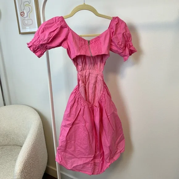 Pink Off-Shoulder Mini Dress - Picture 8 of 9